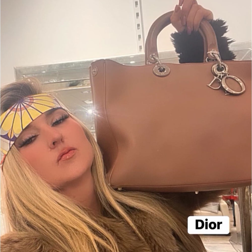 Dior Leather Tote Bag in  Taupe